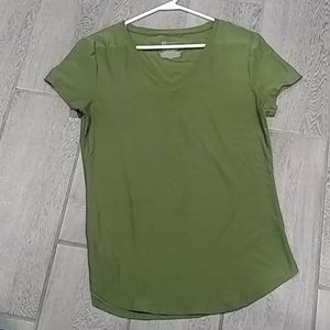 Olive green women's LG t-shirt. No boundaries.